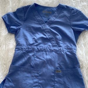 SET: Greys anatomy baby blue scrub set S top/XS bottoms